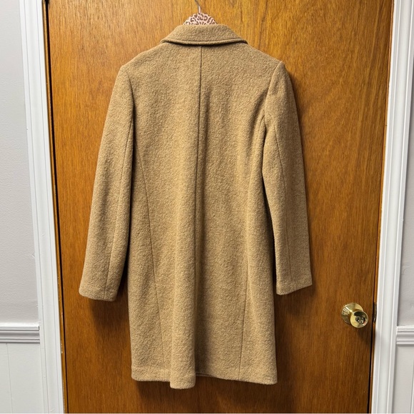 J. Crew Daphne Italian Boiled Wool Topcoat Coat Buttons Tan Brown 6 - Picture 13 of 14